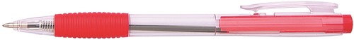 Balpen met drukknop, rood, 0,5mm medium