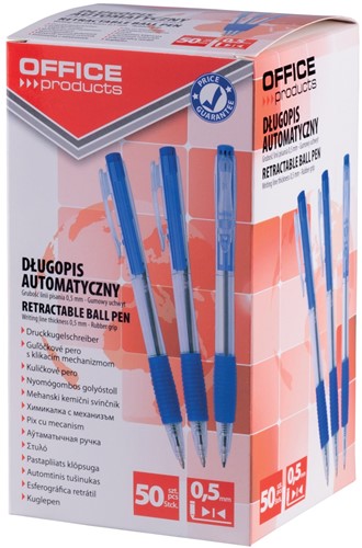 Balpen met drukknop, blauw, 0,5mm medium-2