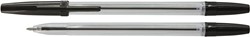 Balpen met dop, zwart, medium