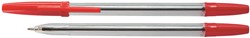 Balpen met dop, rood, medium