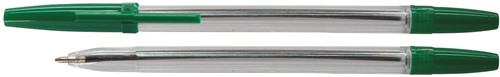 Balpen met dop, groen, medium