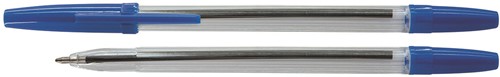 Balpen met dop, blauw, medium