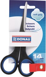 Schaar 140mm soft grip blauw/zwart