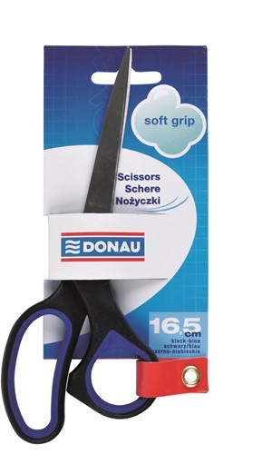 Schaar 165mm soft grip blauw/zwart