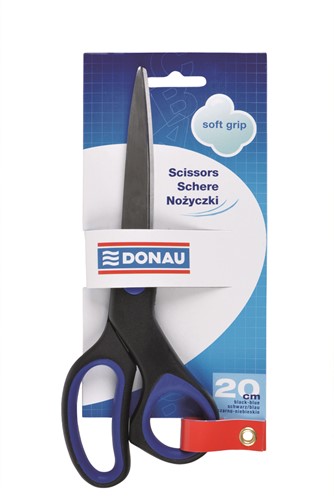 Schaar 200mm soft grip blauw/zwart