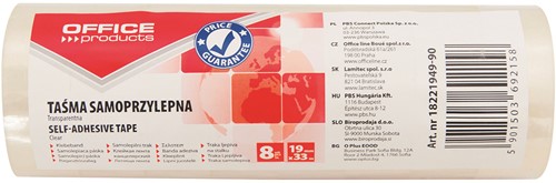Plakband 19mmx33m transparant (8 rollen)-2