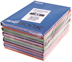 Notitieboek A5 gelijnd, 96 vel, assortie kleuren (pak à 10 stuks)