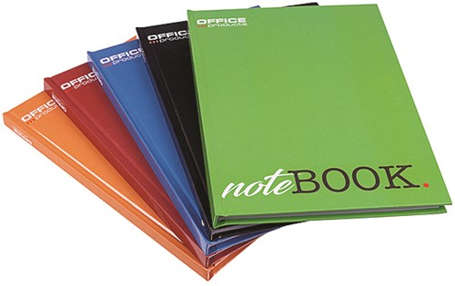 Notitieboek A5 geruit 5x5mm, 96 vel, assortie kleuren (pak à 10 stuks)