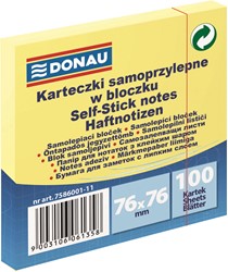 Memoblok, 76x76mm, geel, blok à 100 vel