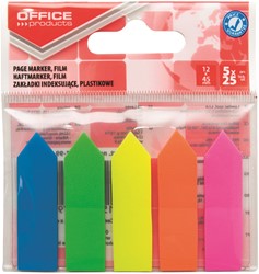 Indextabs 12mmx45mm, 5 x 25 kleuren, pijlvorm