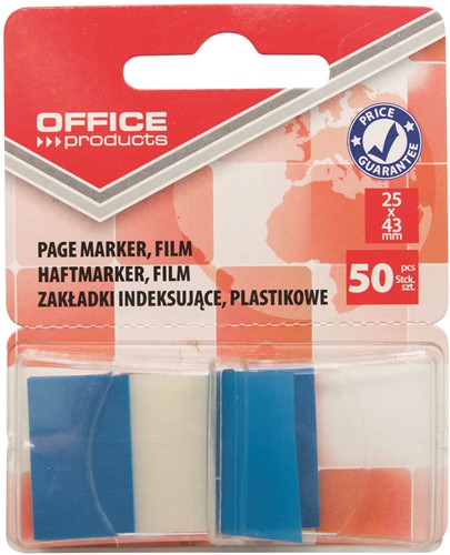 Indextabs met dispenser 25x43mm, 50 stuks, blauw