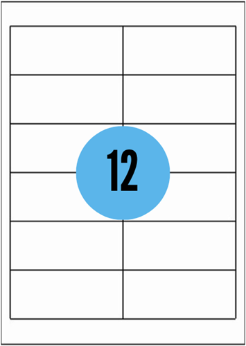 A4 etiketten - 97x42,3mm - 1200 stuks - wit