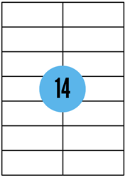 A4 etiketten - 105x42,3mm - 1400 stuks - wit