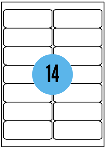 A4 etiketten - 99,1x38,1mm - 1400 stuks - wit