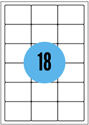 A4 etiketten - 63,5x46,6mm - 1800 stuks - wit