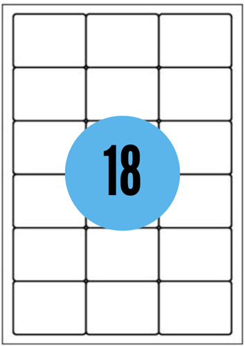 A4 etiketten - 63,5x46,6mm - 1800 stuks - wit