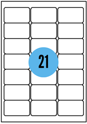 A4 etiketten - 63,5x38,1mm - 2100 stuks - wit
