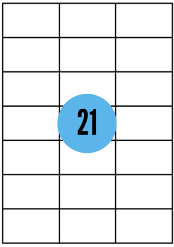 A4 etiketten - 70x42,3mm - 2100 stuks - wit