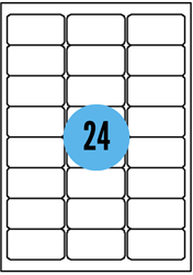 A4 etiketten - 63,5x33,9mm - 2400 stuks - wit