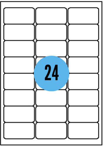 A4 etiketten - 63,5x33,9mm - 2400 stuks - wit