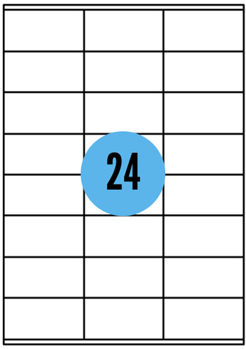A4 etiketten - 70x35mm - 2400 stuks - wit