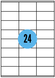 A4 etiketten - 70x36mm - 2400 stuks - wit