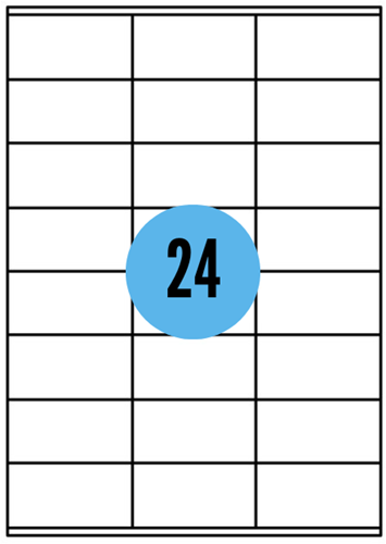 A4 etiketten - 70x36mm - 2400 stuks - wit