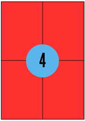 A4 etiketten - 105x148mm - 400 stuks - rood