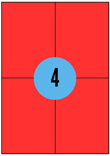A4 etiketten - 105x148mm - 400 stuks - rood