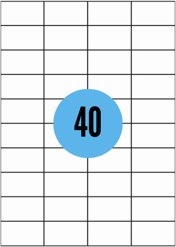 A4 etiketten - 48,5x25,4mm - 4000 stuks - wit