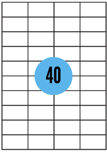 A4 etiketten - 52,5x29,7mm - 4000 stuks - wit