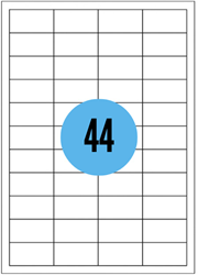 A4 etiketten - 48,3x25,4mm - 4400 stuks - wit