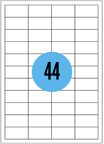 A4 etiketten - 48,3x25,4mm - 4400 stuks - wit