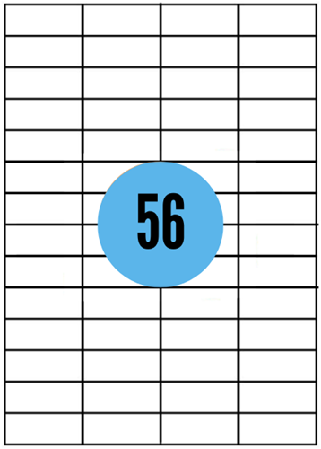 A4 etiketten - 52,5x21,2mm - 5600 stuks - wit