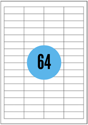 A4 etiketten - 48,3x16,9mm - 6400 stuks - wit