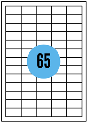 A4 etiketten - 38,1x21,2mm - 6500 stuks - wit