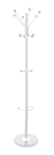 Kapstok staand met paraplu houder zilver 14 haken
