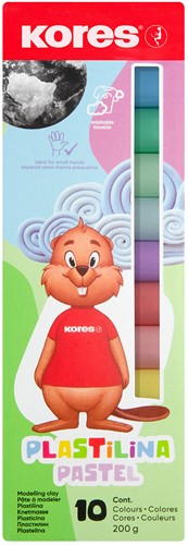 Kores boetseerklei plastilina pastel - 10 trendy pastel kleuren a 20 gram -  KM34016