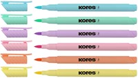 Kores brush tip markers set van 6 pastel kleuren M21462-2