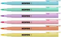 Kores brush tip markers set van 6 pastel kleuren 21462.PT04