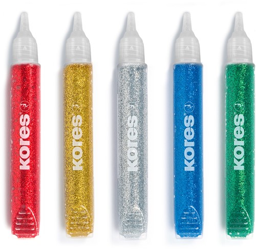 Kores glitterlijm set a 5 kleuren K75000-3