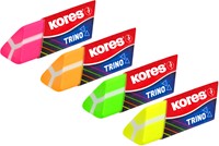 Kores gum driehoekig "TRINO" 2 neon kleuren op blister RG40523-2