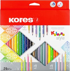 Kores kleurpotloden, driehoekig, 26 kleuren "Kolores Style" BB93320