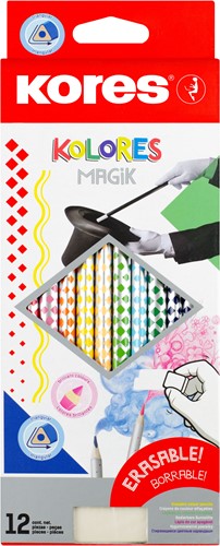 Kores kleurpotloden driehoekig "Kolores Magik", 12 kleuren, goed uitgumbaar BB93315