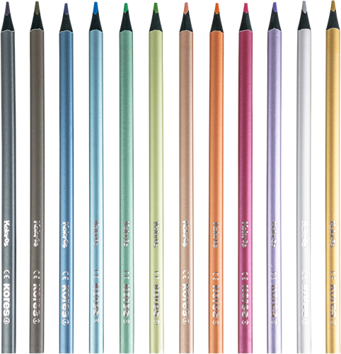 Kores kleurpotloden driehoekig "Kolores Metallic Style" 12-delig BB93316-2