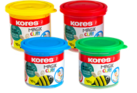 Kores "Magic Clay" 4 x 40 gram blauw, groen, rood, geel KM34241-2