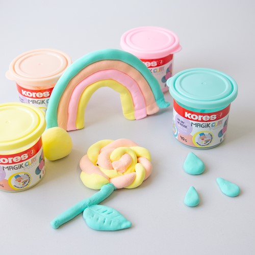 Kores Magic Clay Pastel, set van 4 potjes a 40 gram 34242 04