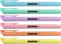Kores markeerstift "High Liner pastel" set van 6 pastelkleuren TM36246-2