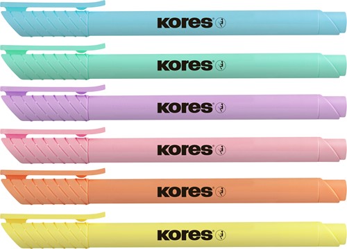 Kores markeerstift "High Liner pastel" set van 6 pastelkleuren TM36246-2