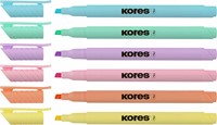 Kores markeerstift "High Liner pastel" set van 6 pastelkleuren TM36246-3